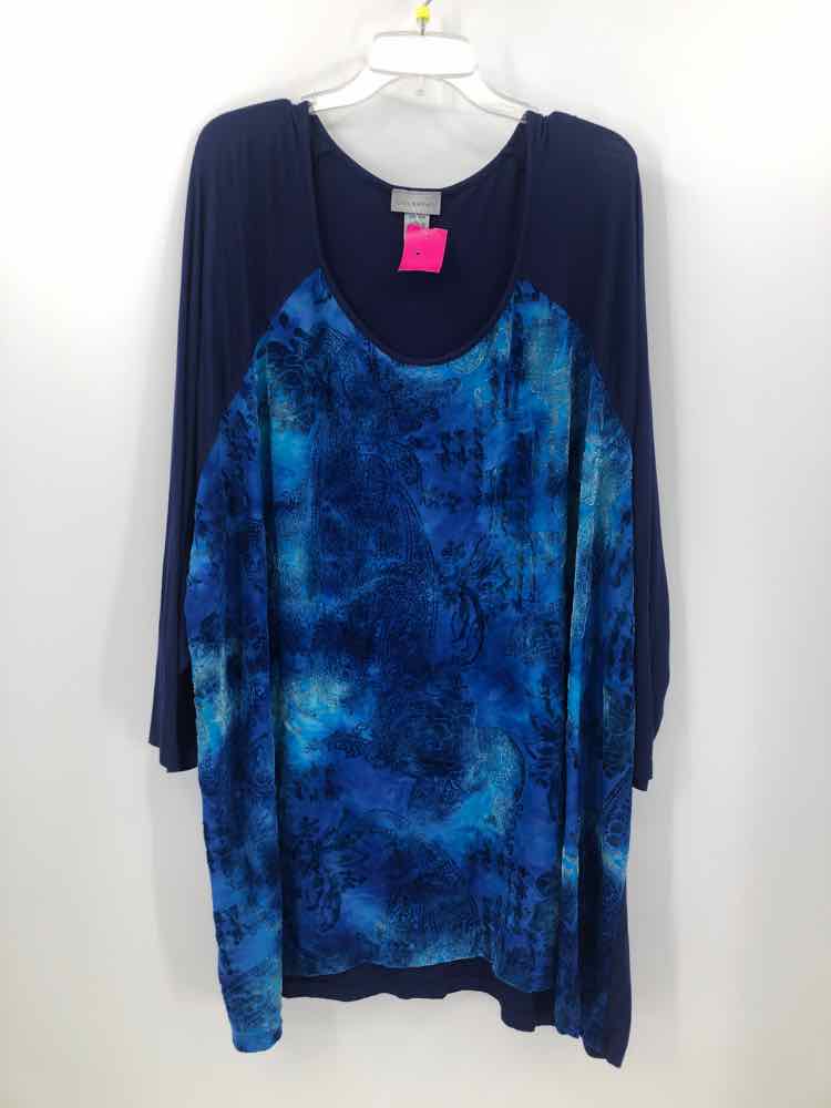 Catherines Size 4X Navy Print Tunic