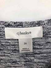 Load image into Gallery viewer, CJ Banks Size 2X Navy/White marled Tunic