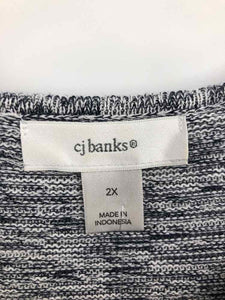 CJ Banks Size 2X Navy/White marled Tunic