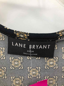 Lane Bryant Size 22/24 Black/gold Print Knit Top