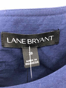 Lane Bryant Size 28 Navy Embroidered Blouse