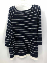 Load image into Gallery viewer, CJ Banks Size 3X Navy/White Stripe Knit Top