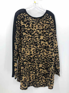 CJ Banks Size 3X Black/tan Animal Print Tunic