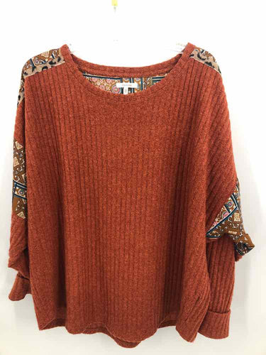Maurices Size XL Rust Print Knit Top