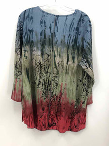 Parsley & Sage Size XL Blue/coral Print Tunic