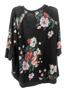 Maurices Size 2X Black/Gray Floral Tunic