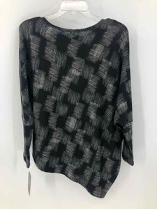 Clara Sun Woo Size Medium Black/grey Print Knit Top