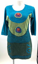 Load image into Gallery viewer, Venus Size Medium Turq/green Embroidered Dress