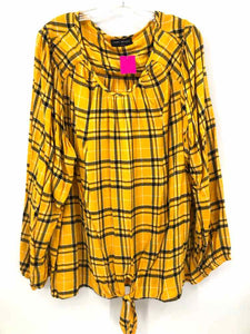 Lane Bryant Size 26 Mustard/black Plaid Blouse