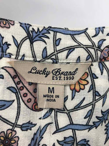 Lucky Size Medium White/Blue Floral Blouse