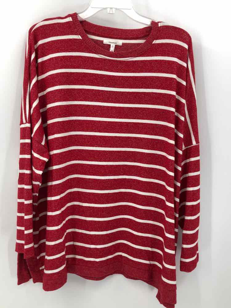 Maurices Size 2X Red/white Stripe Knit Top