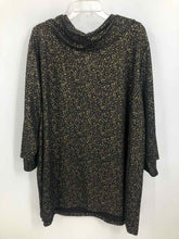 Load image into Gallery viewer, Catherines Size 4X Black/gold Print Knit Top