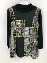 Load image into Gallery viewer, Parsley &amp; Sage Size Large Black/beige Print Knit Top