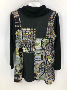 Parsley & Sage Size Large Black/beige Print Knit Top