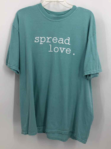 Comfort Size XL Aqua Screen Printed Knit Top