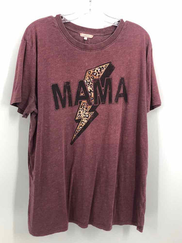 Maurices Size Large Maroon Screen Printed Knit Top