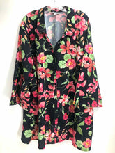 Load image into Gallery viewer, Catherines Size 5X Black/pink Floral Blouse