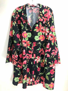 Catherines Size 5X Black/pink Floral Blouse