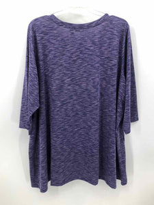 Logo Size 5X Purple marled Knit Top