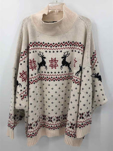 Torrid Size 4x/5x Ivory Print Sweater