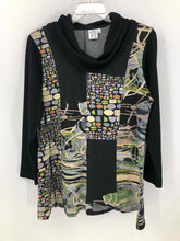 Load image into Gallery viewer, Parsley &amp; Sage Size Large Black/beige Print Knit Top