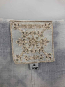 Johnny Was Size XL White/Blue Embroidered Dress