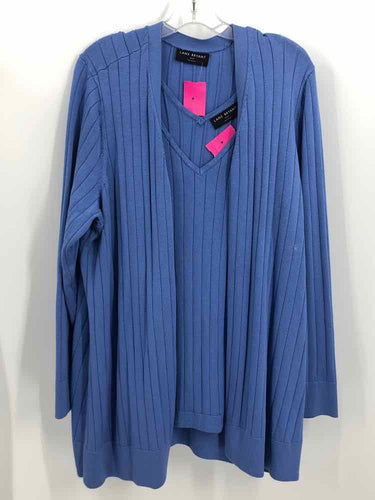 Lane Bryant Size 22/24 Light Blue Ribbed Duster