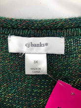 Load image into Gallery viewer, CJ Banks Size 3X Green/yellow marled Sweater