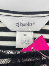 Load image into Gallery viewer, CJ Banks Size 3X Black/white Stripe Knit Top