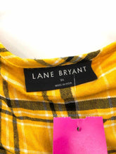 Load image into Gallery viewer, Lane Bryant Size 26 Mustard/black Plaid Blouse