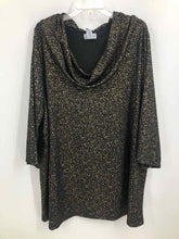 Load image into Gallery viewer, Catherines Size 4X Black/gold Print Knit Top