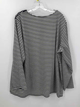 Load image into Gallery viewer, CJ Banks Size 3X Black/white Stripe Knit Top