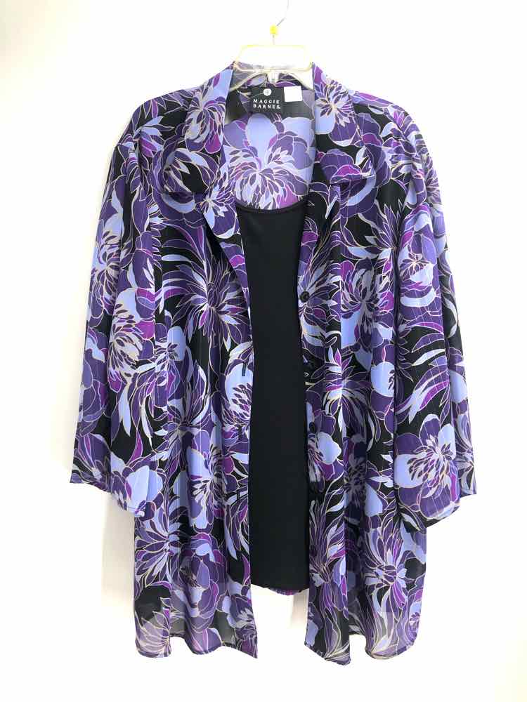 Maggie Size 4X Purple/Black Print Blouse