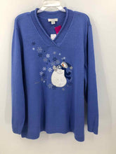 Load image into Gallery viewer, CJ Banks Size 3X Periwinkle snowman Sweater