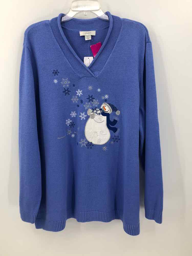 CJ Banks Size 3X Periwinkle snowman Sweater