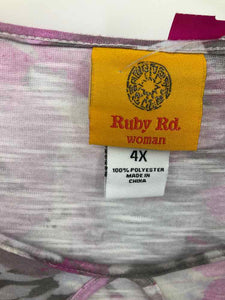 Ruby Rd Size 4X Purple/grey Print Knit Top