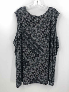 Catherines Size 5X Black/white Print Knit Top