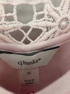 CJ Banks Size 3X Light Pink hearts Knit Top