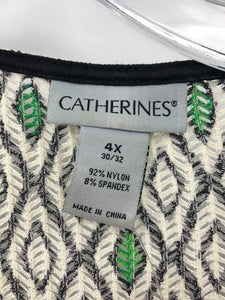 Catherines Size 4X Black/white Print Duster