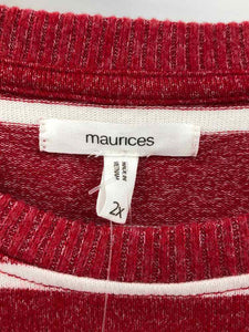 Maurices Size 2X Red/white Stripe Knit Top