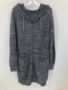 Yest Size Large Navy/black Tweed Cardigan