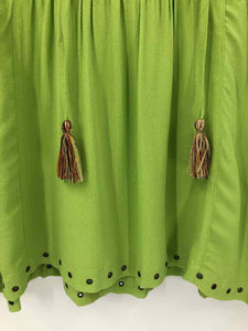 John + Mark Size Large Lime Green Embroidered Blouse