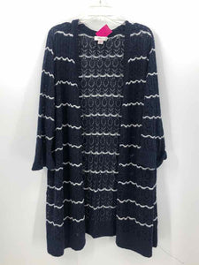 CJ Banks Size 3X Navy/White Stripe Duster