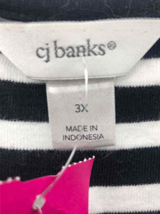 CJ Banks Size 3X Black/white Stripe Knit Top