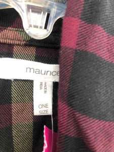 Maurices Size O/S Maroon/Black Plaid Vest