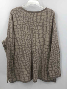 CJ Banks Size 3X Beige Print Knit Top