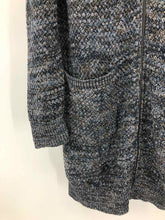 Load image into Gallery viewer, Yest Size Large Navy/black Tweed Cardigan