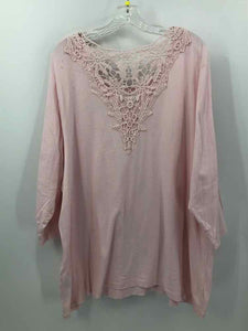 CJ Banks Size 3X Light Pink hearts Knit Top