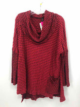 Load image into Gallery viewer, IC Collection Size 2X Red/Black Geometric Knit Top