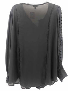 Torrid Size 4X Black Embroidered Blouse